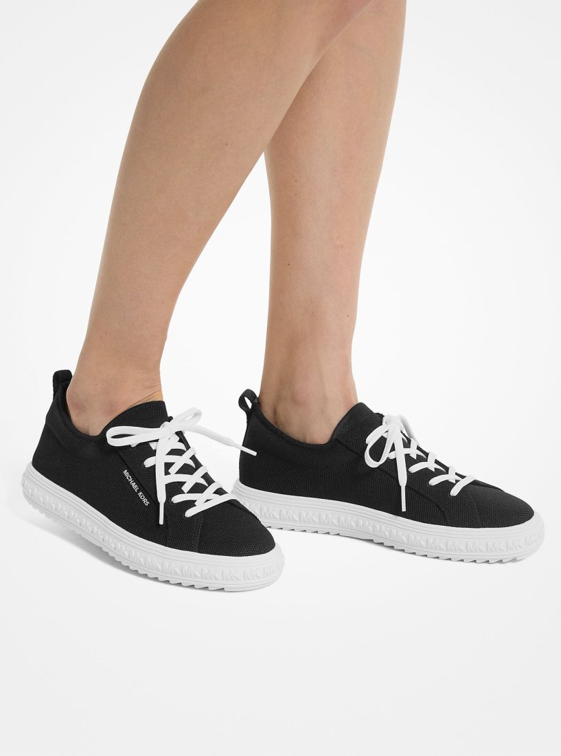 Basket Michael Kors Grove Knit Sneaker Femme Noir | 0819BEDWR