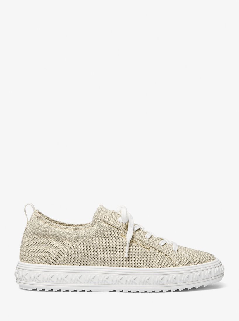 Basket Michael Kors Grove Metallic Knit Sneaker Femme Doré | 5362JEPHR