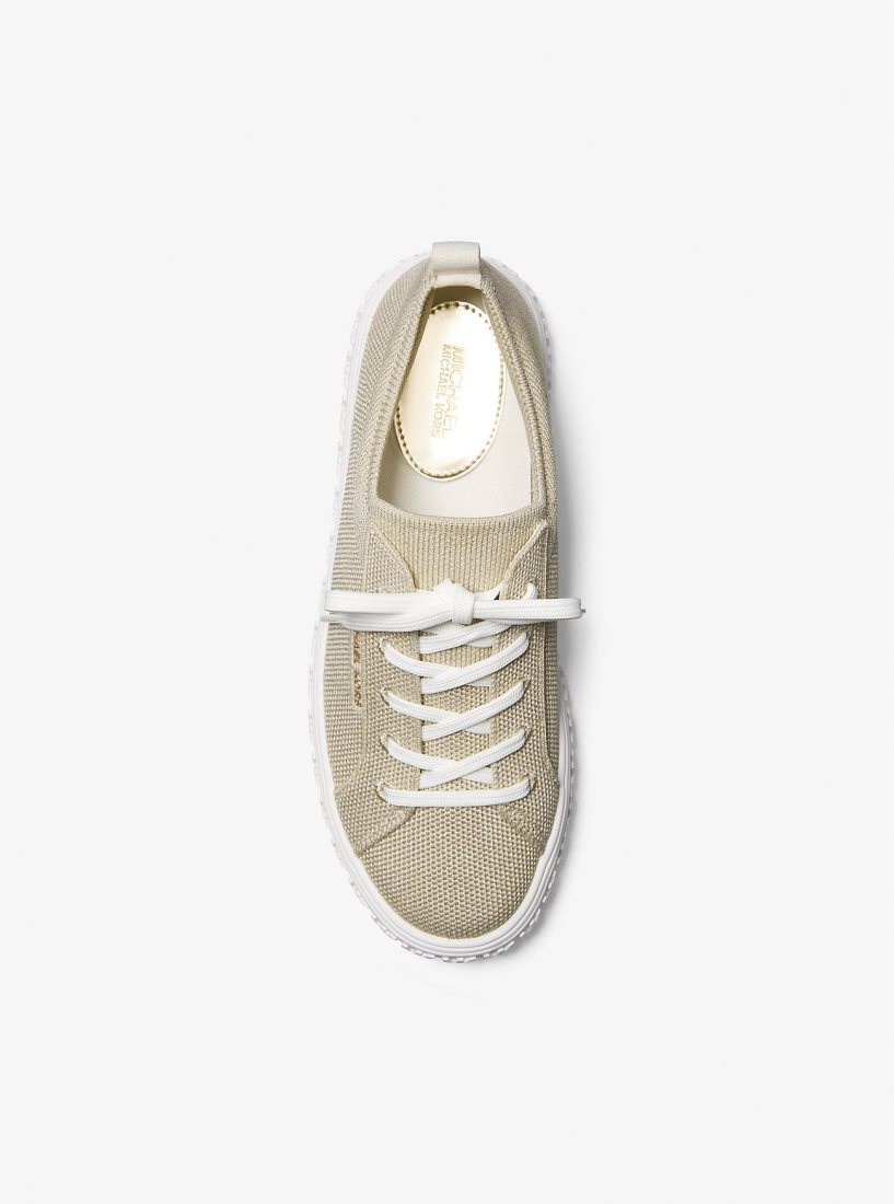 Basket Michael Kors Grove Metallic Knit Sneaker Femme Doré | 5362JEPHR