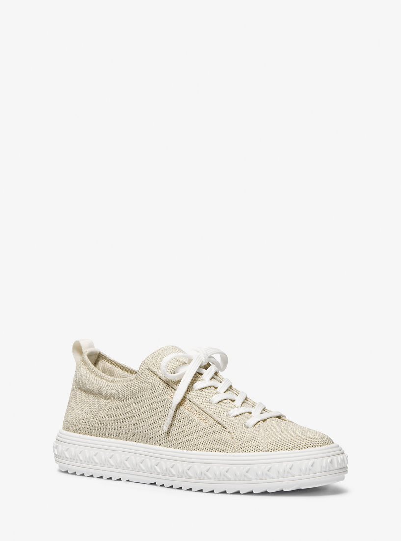 Basket Michael Kors Grove Metallic Knit Sneaker Femme Doré | 5362JEPHR