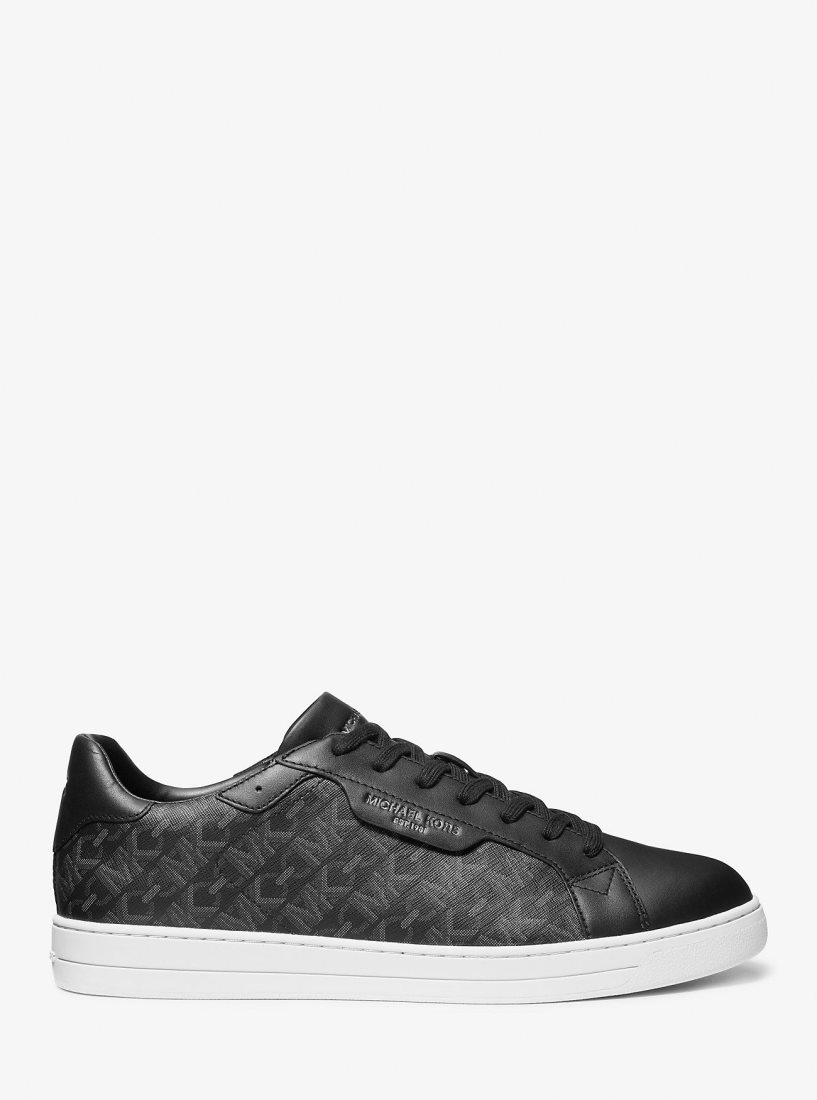 Basket Michael Kors Keating Empire Signature Logo and Leather Sneaker Homme Noir | 4103LWJYN
