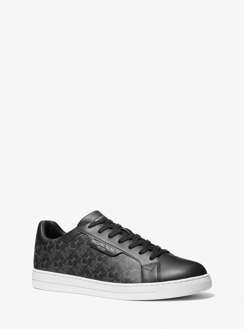 Basket Michael Kors Keating Empire Signature Logo and Leather Sneaker Homme Noir | 4103LWJYN