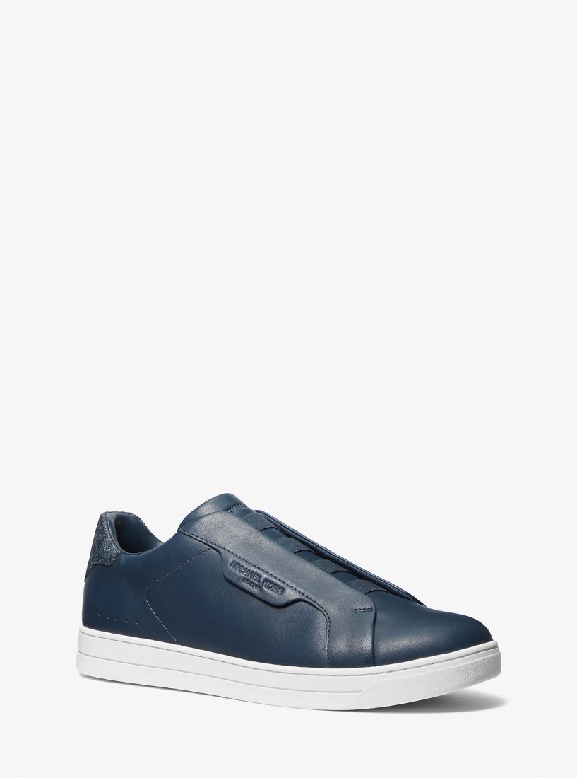 Basket Michael Kors Keating Leather Slip-On Sneaker Homme Bleu Marine | 0583AWJEY
