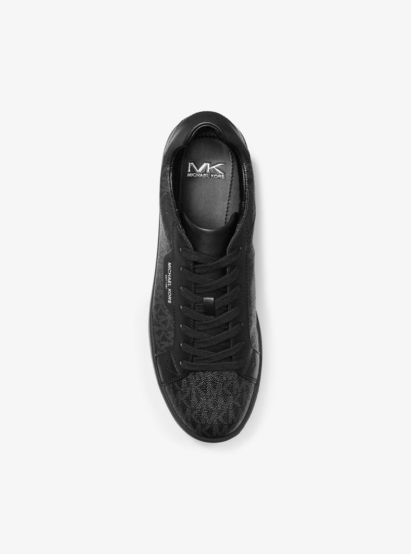 Basket Michael Kors Keating Logo and Leather Sneaker Homme Noir | 1980TGFRS
