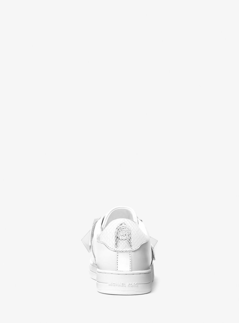 Basket Michael Kors Kenna Studded Leather Sneaker Femme Argent | 2903UBVZF