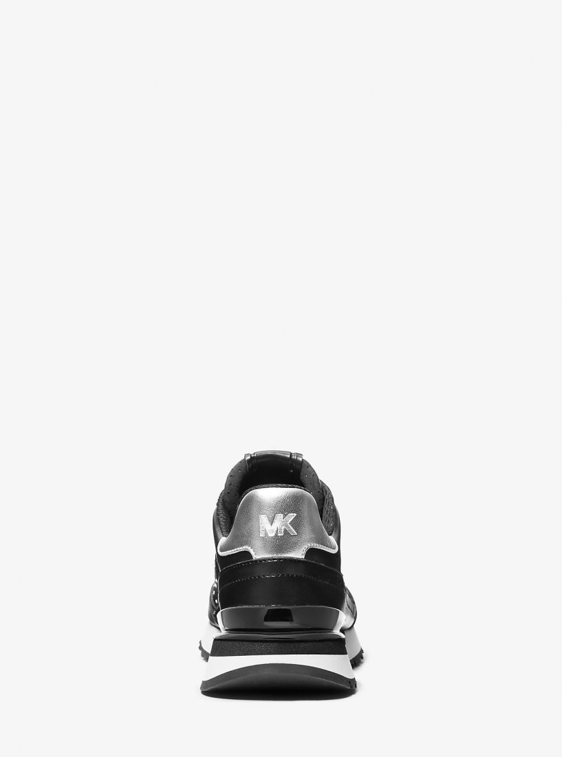 Basket Michael Kors Nova Embellished Mesh Trainer Femme Noir | 7829FEWQV