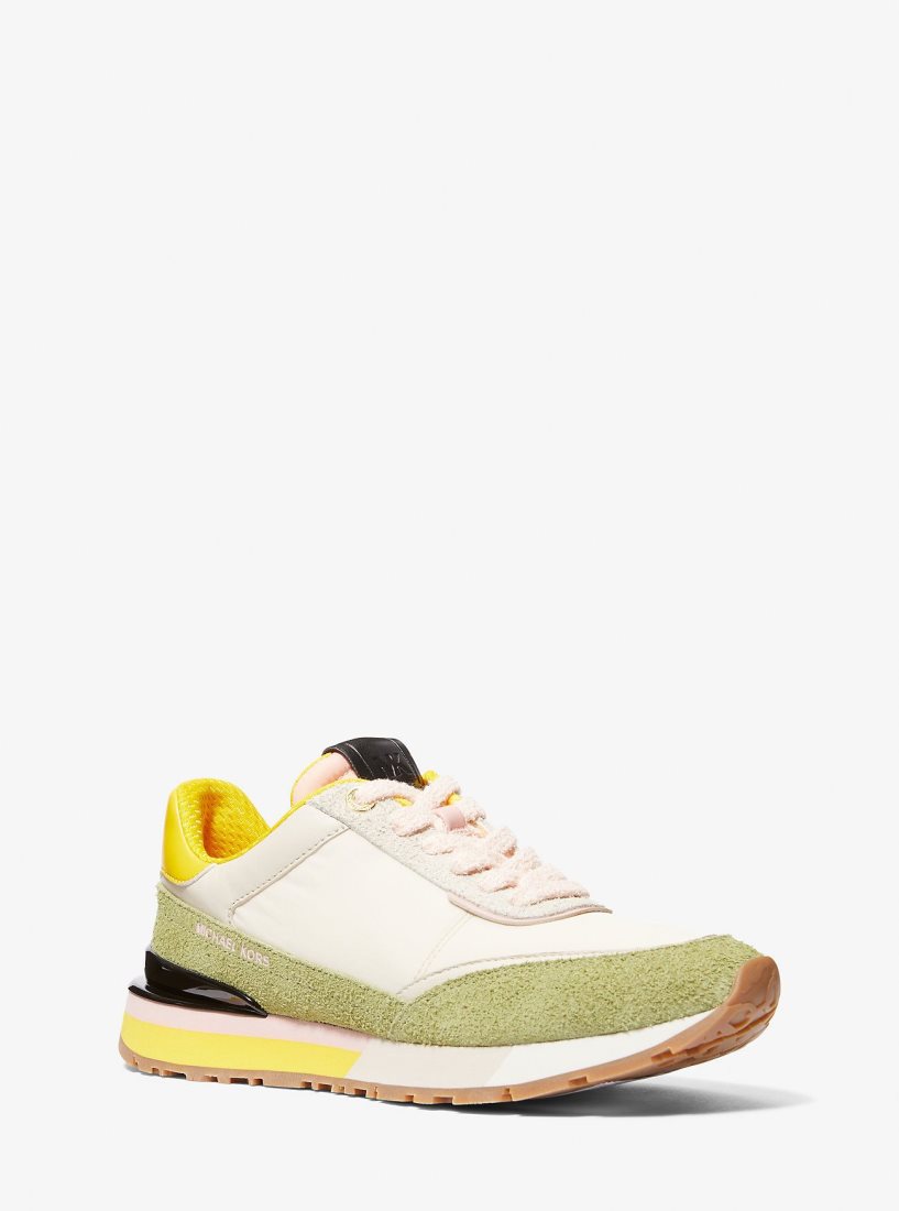 Basket Michael Kors Nova Suede and Nylon Trainer Femme Smky Rse Mlt | 1945AGHIL