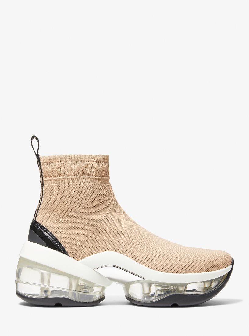 Basket Michael Kors Olympia Extreme Stretch Knit Sock Sneaker Femme Marron | 0649MKYSD