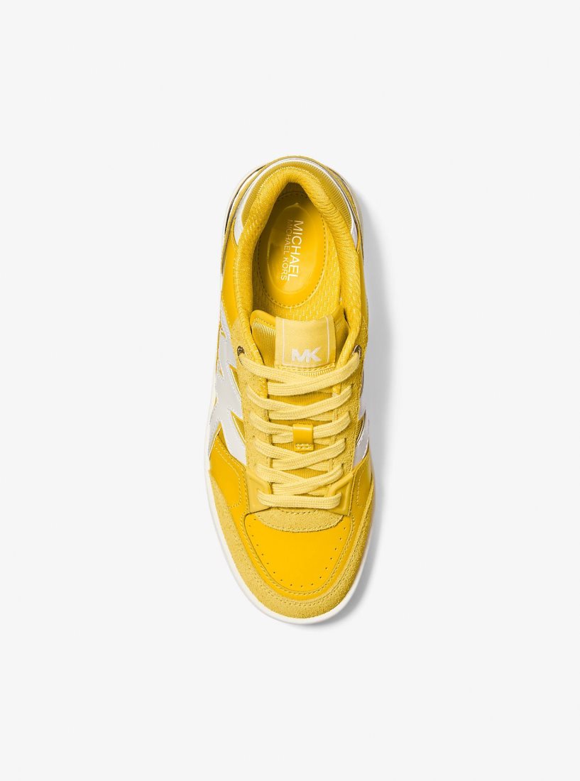 Basket Michael Kors Rebel Leather Sneaker Femme Bright Dandelion | 4196EOUQJ