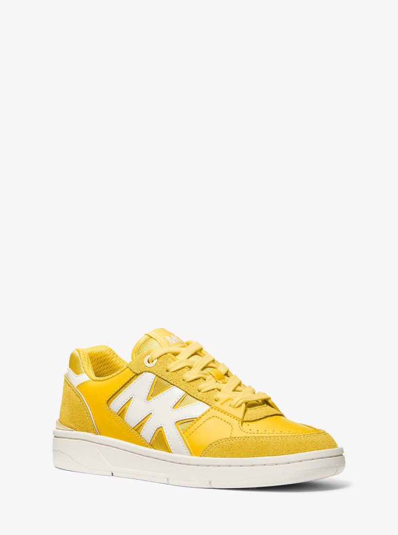 Basket Michael Kors Rebel Leather Sneaker Femme Bright Dandelion | 4196EOUQJ