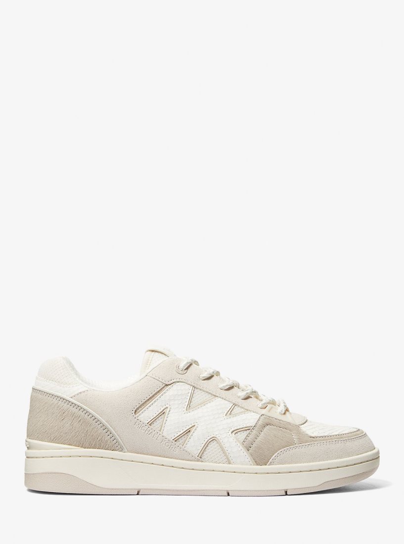 Basket Michael Kors Rebel Mixed-Media Sneaker Homme Beige Multicolore | 3462JYTLH