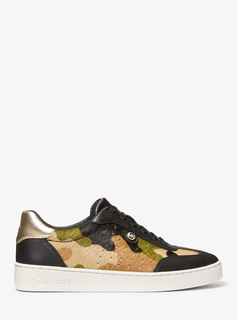 Basket Michael Kors Scotty Camouflage Print Calf Hair Sneaker Femme Vert Olive Multicolore | 1095TCJSR