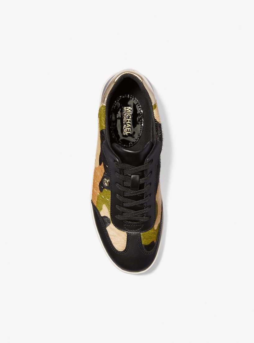 Basket Michael Kors Scotty Camouflage Print Calf Hair Sneaker Femme Vert Olive Multicolore | 1095TCJSR
