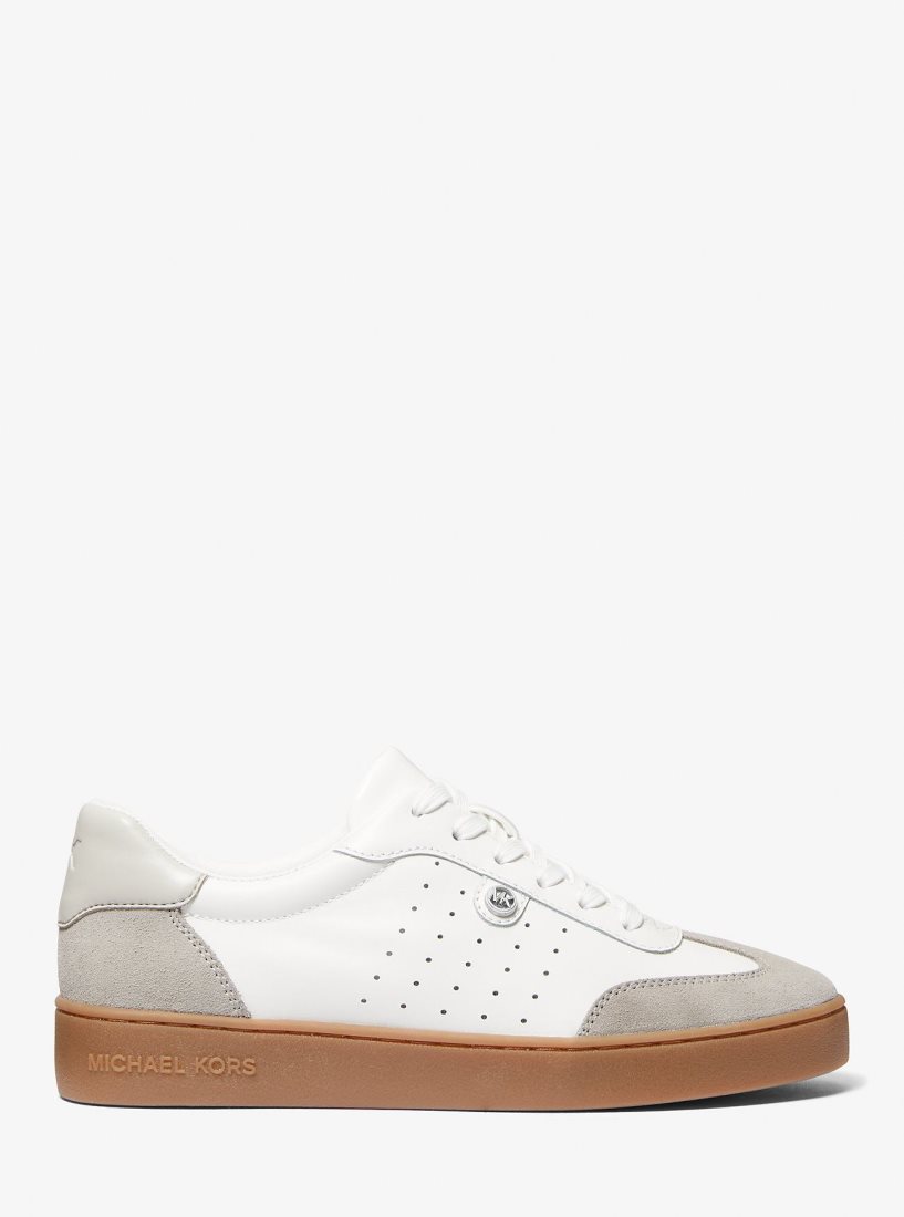 Basket Michael Kors Scotty Leather Sneaker Femme Grise | 0583PSOQF