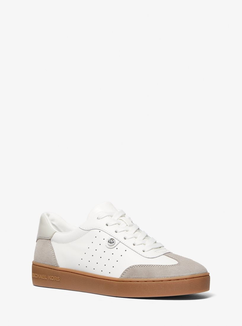 Basket Michael Kors Scotty Leather Sneaker Femme Grise | 0583PSOQF