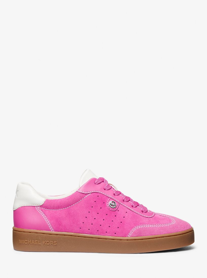 Basket Michael Kors Scotty Suede Sneaker Femme Rose | 0437KNJPL