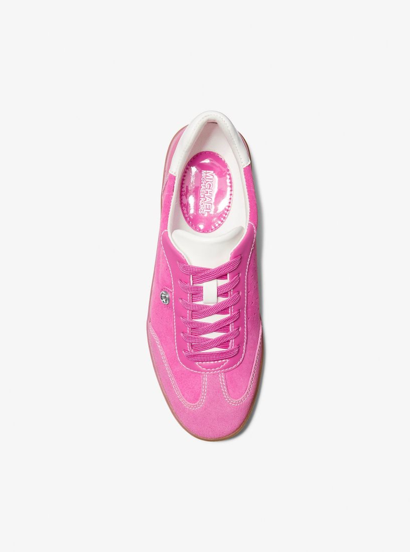 Basket Michael Kors Scotty Suede Sneaker Femme Rose | 0437KNJPL