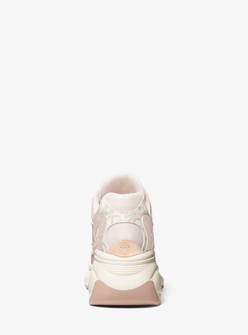 Basket Michael Kors Zuma Two-Tone Empire Signature Logo and Mesh Trainer Femme Ballet | 7986QKSJT