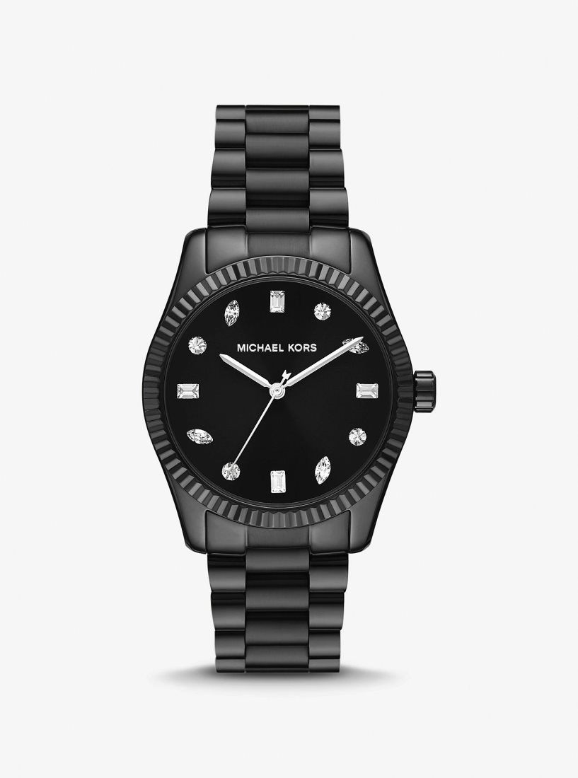 Black-tone Michael Kors Lexington Pave Black-Tone Watch Femme Noir | 8026FXSDH