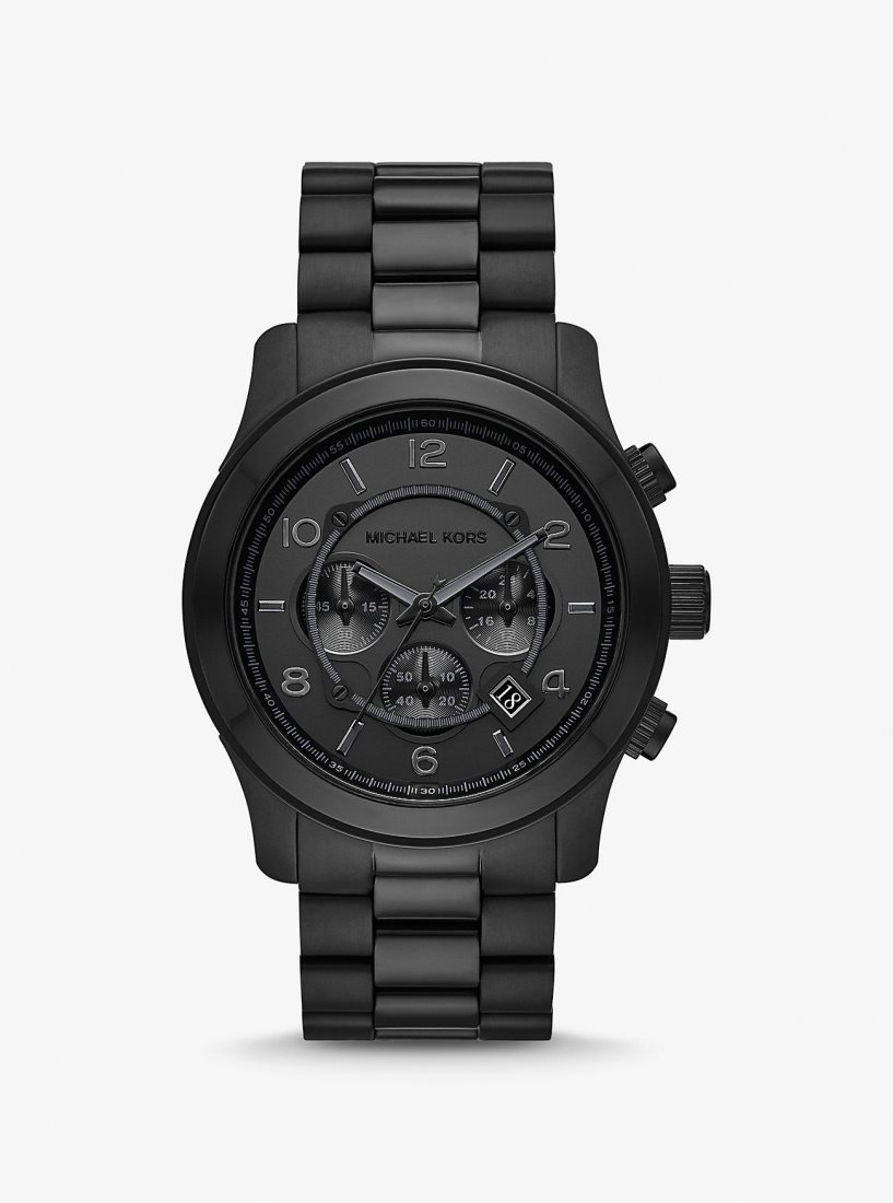 Black-tone Michael Kors Oversized Runway Black-Tone Watch Homme Noir | 7091YANMH