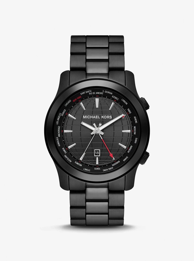 Black-tone Michael Kors Oversized Runway Black-Tone Watch Homme Noir | 5816HQDPS