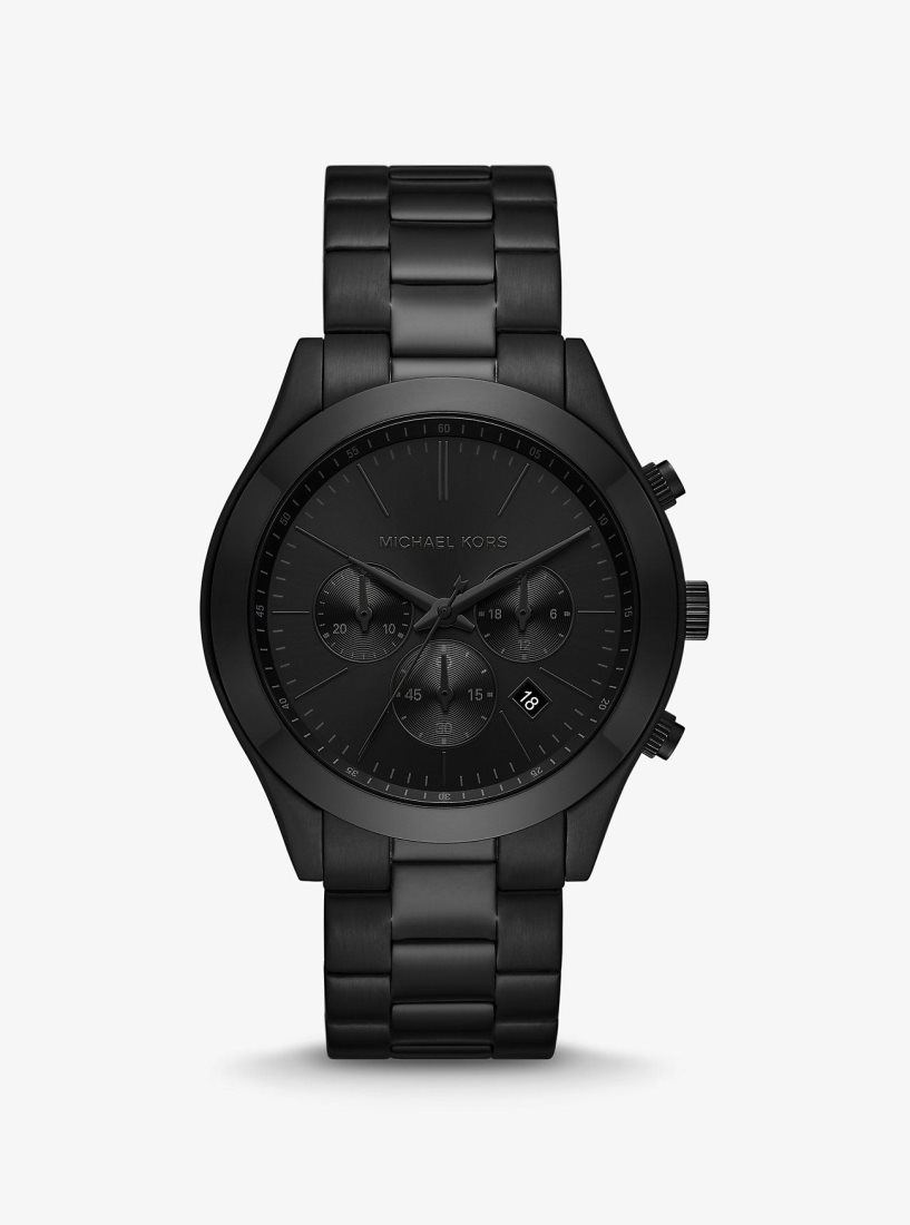 Black-tone Michael Kors Oversized Slim Runway Black-Tone Watch Femme Noir | 1075EFHXL