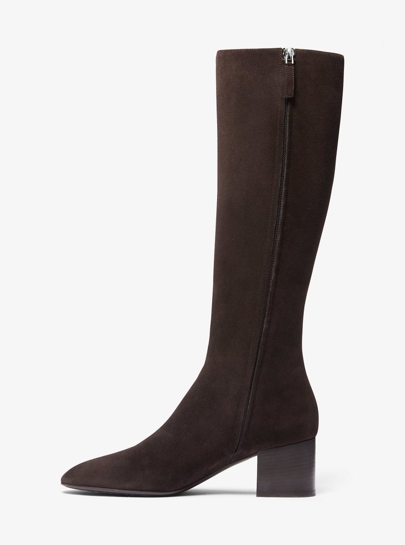 Botte Michael Kors Ali Suede Boot Femme Chocolat | 0531NMZWR