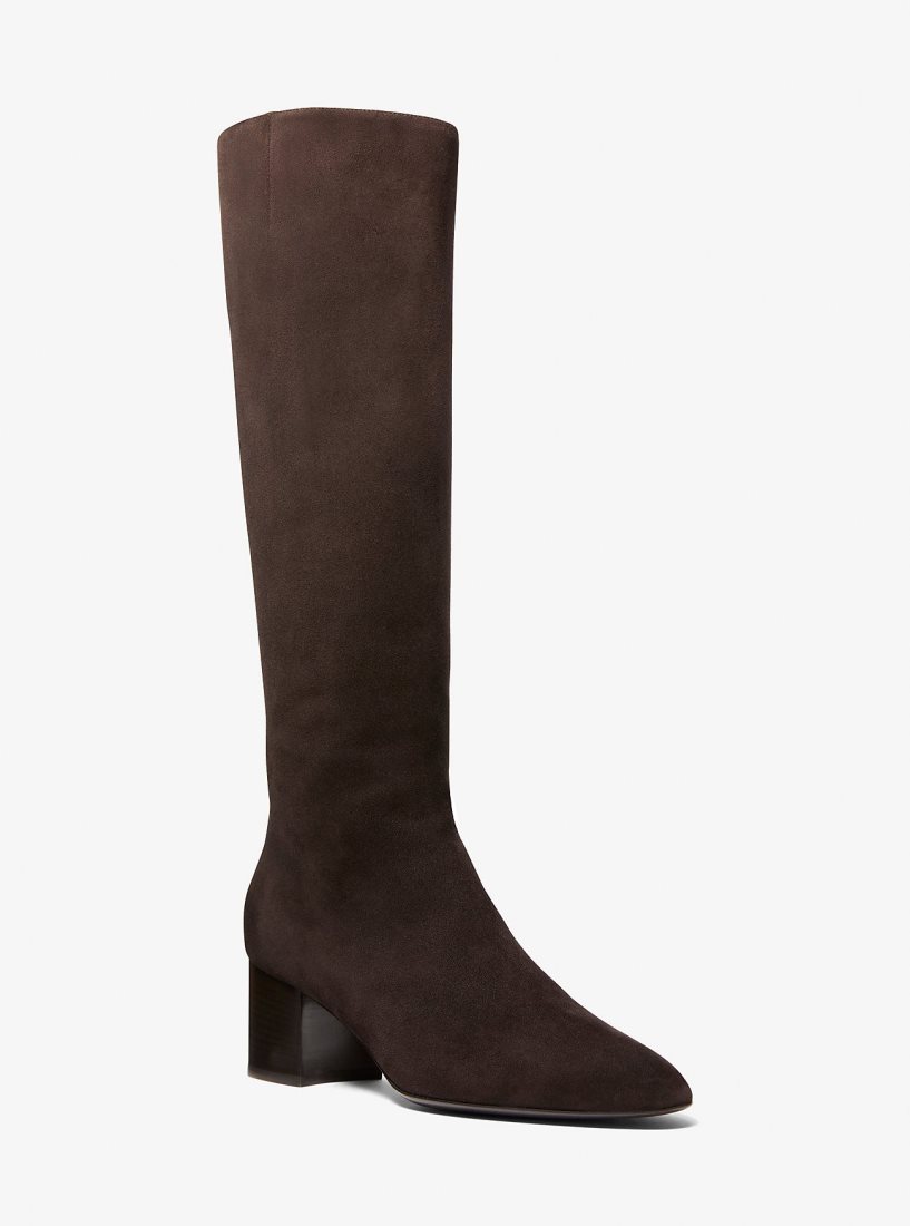 Botte Michael Kors Ali Suede Boot Femme Chocolat | 0531NMZWR