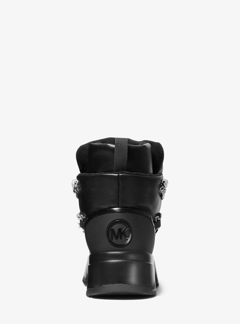 Botte Michael Kors Cassia Leather Boot Femme Noir | 5036AYMRH