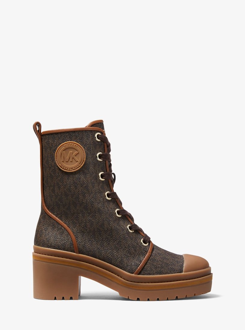 Botte Michael Kors Corey Logo Combat Boot Femme Marron | 7804FSCXI