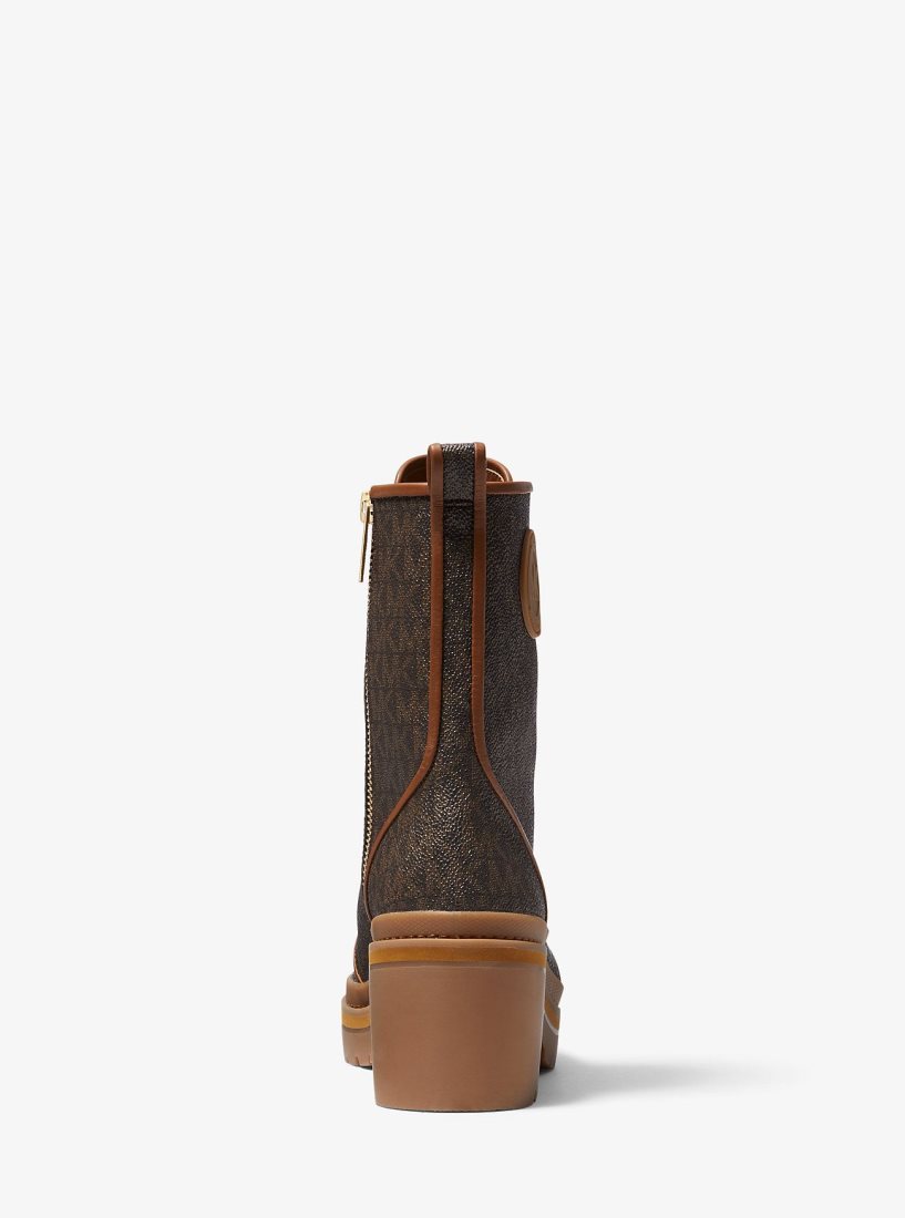 Botte Michael Kors Corey Logo Combat Boot Femme Marron | 7804FSCXI