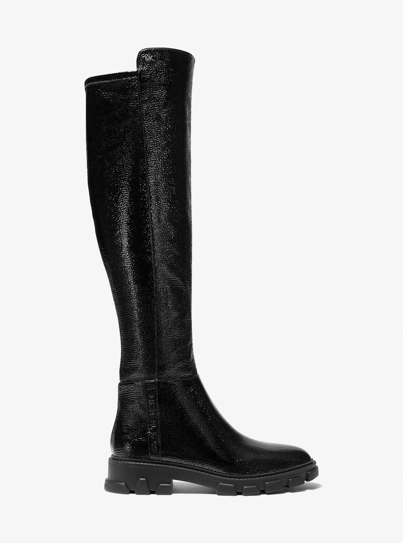 Botte Michael Kors Crackled Faux Patent Leather Boot Femme Noir | 6375PMTQX