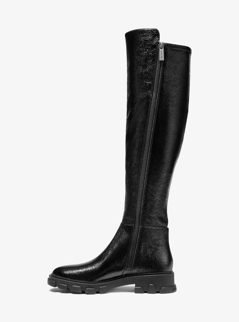 Botte Michael Kors Crackled Faux Patent Leather Boot Femme Noir | 6375PMTQX