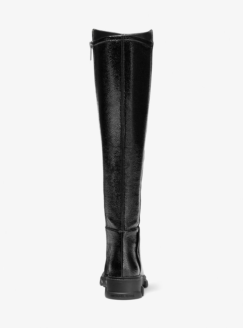 Botte Michael Kors Crackled Faux Patent Leather Boot Femme Noir | 6375PMTQX