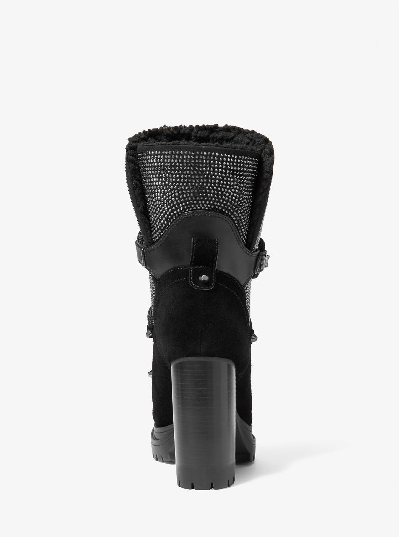Botte Michael Kors Culver Embellished Lace-Up Boot Femme Noir | 3418CQSIO