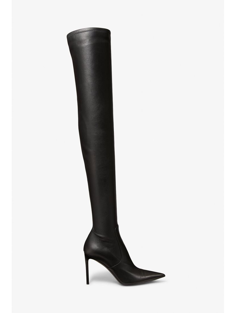 Botte Michael Kors Elle Leather Boot Femme Noir | 9741EKUVD