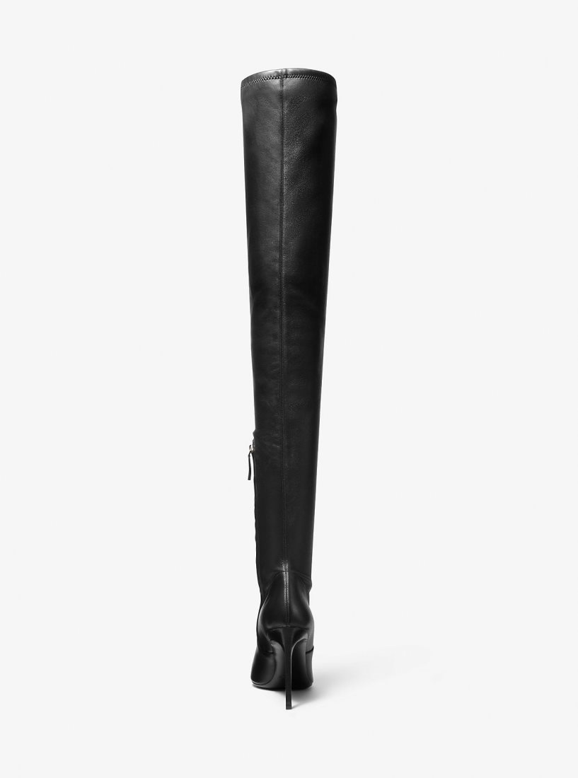 Botte Michael Kors Elle Leather Boot Femme Noir | 9741EKUVD