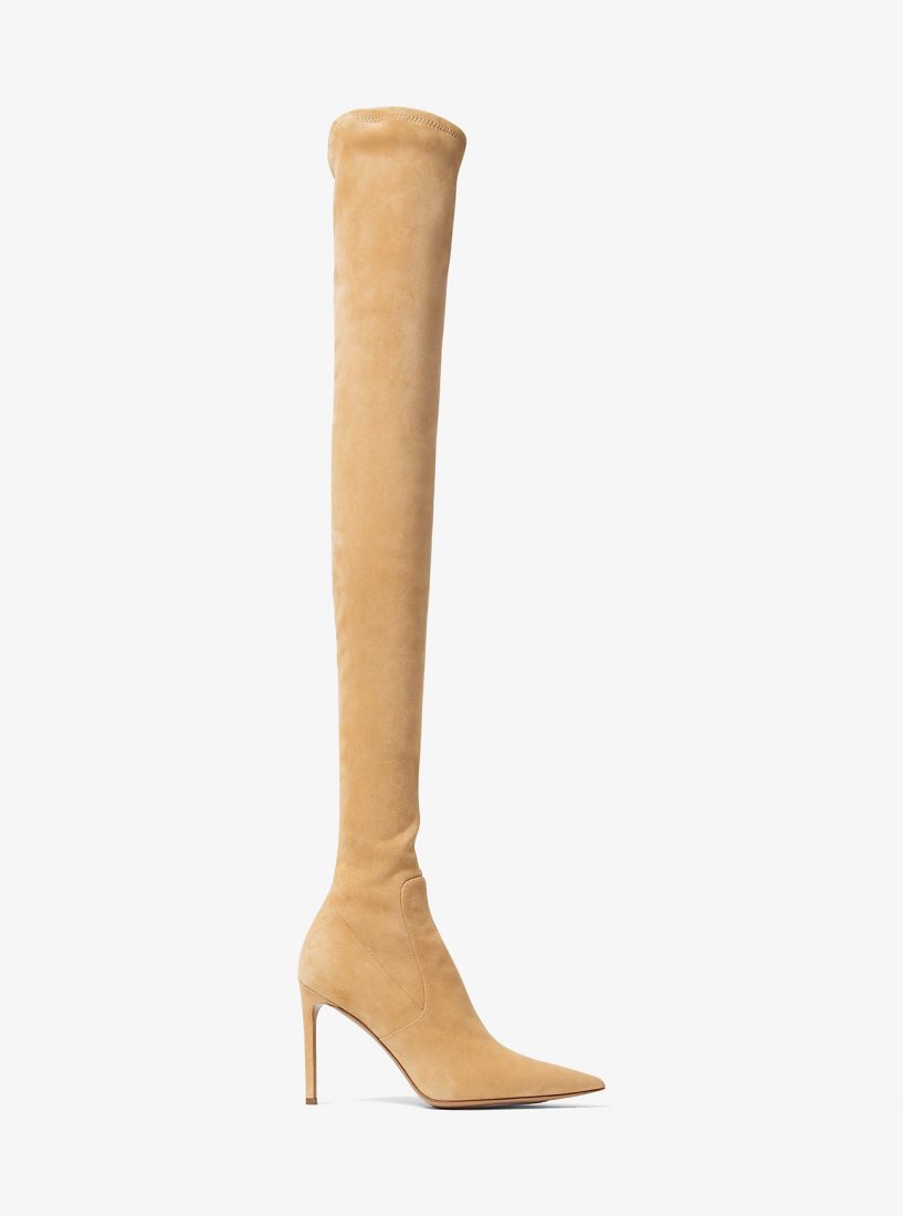 Botte Michael Kors Elle Suede Boot Femme Marron | 0861HSZBV
