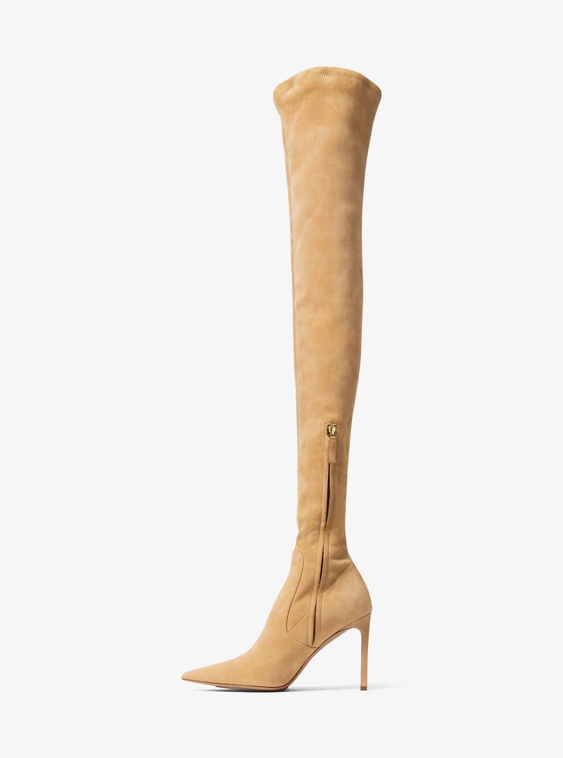 Botte Michael Kors Elle Suede Boot Femme Marron | 0861HSZBV