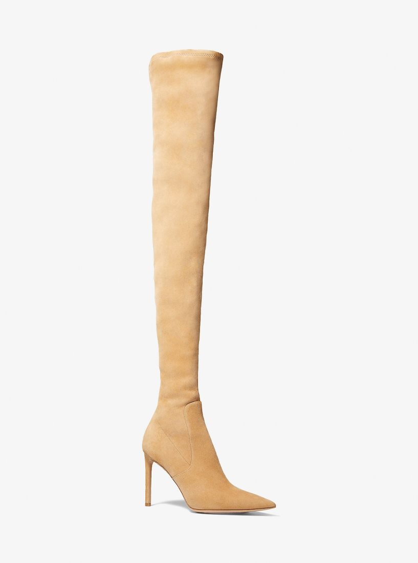 Botte Michael Kors Elle Suede Boot Femme Marron | 0861HSZBV