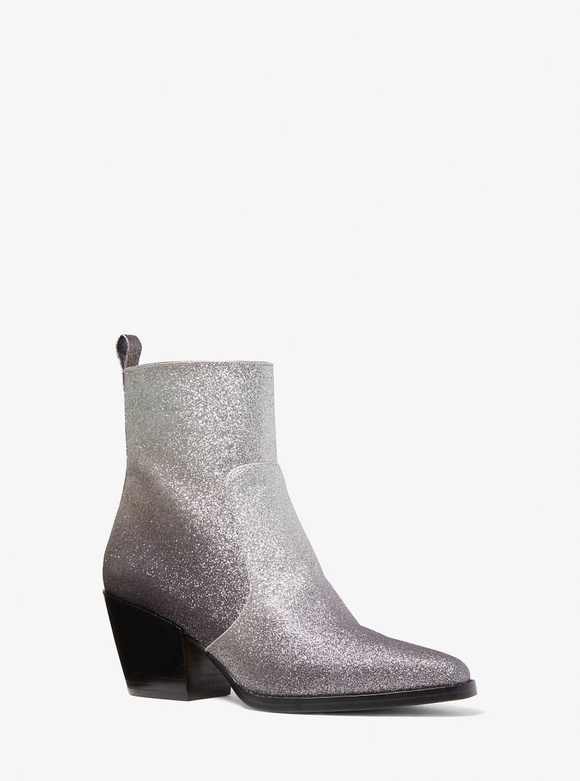 Botte Michael Kors Harlow Glitter Embellished Boot Femme Argent Noir | 3086CXAQO