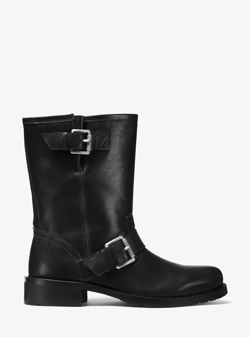 Botte Michael Kors Jonas Leather Moto Boot Femme Noir | 8935ZYEAV