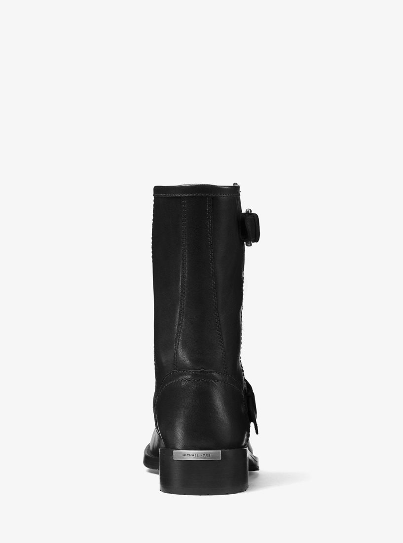 Botte Michael Kors Jonas Leather Moto Boot Femme Noir | 8935ZYEAV