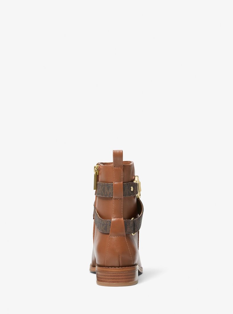 Botte Michael Kors Rory Leather and Logo Ankle Boot Femme Luggage | 3026CEKNP