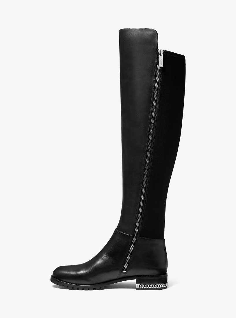 Botte Michael Kors Sabrina Stretch Leather Boot Femme Noir | 7021LCMEI