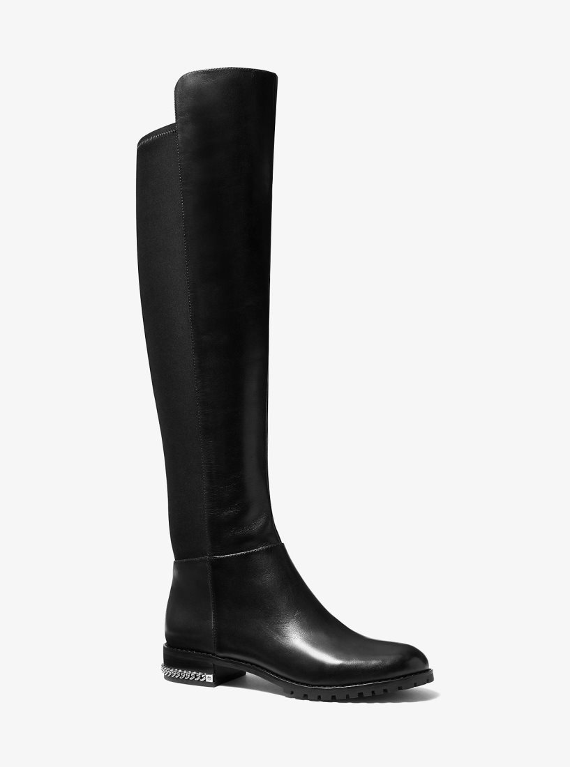 Botte Michael Kors Sabrina Stretch Leather Boot Femme Noir | 7021LCMEI