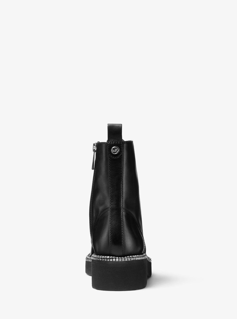 Botte Michael Kors Tavie Leather Combat Boot Femme Noir | 4653YPNKZ