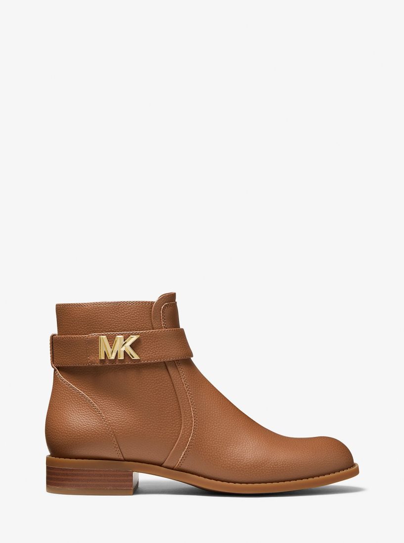 Bottines Michael Kors Jilly Faux Pebbled Leather Ankle Boot Femme Luggage | 5196XSHRP