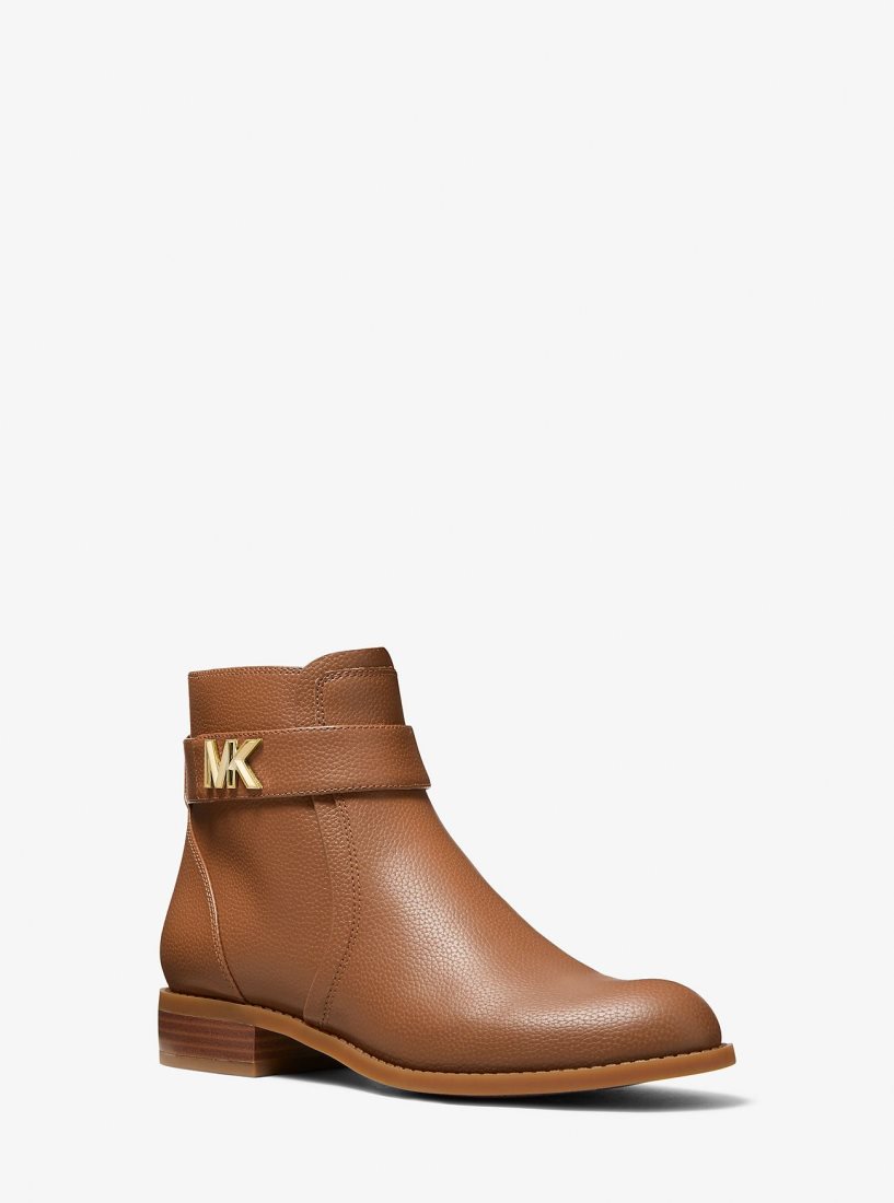 Bottines Michael Kors Jilly Faux Pebbled Leather Ankle Boot Femme Luggage | 5196XSHRP