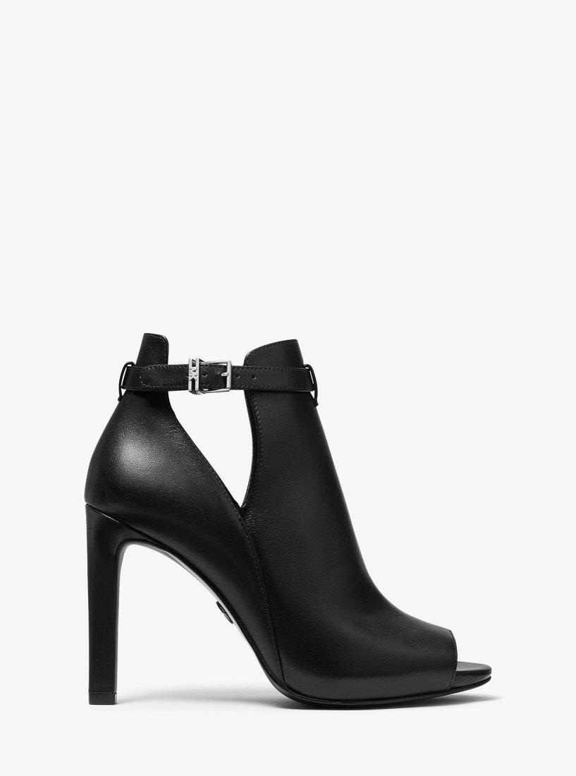 Bottines Michael Kors Lawson Leather Open-Toe Ankle Boot Femme Noir | 7268NHOWV